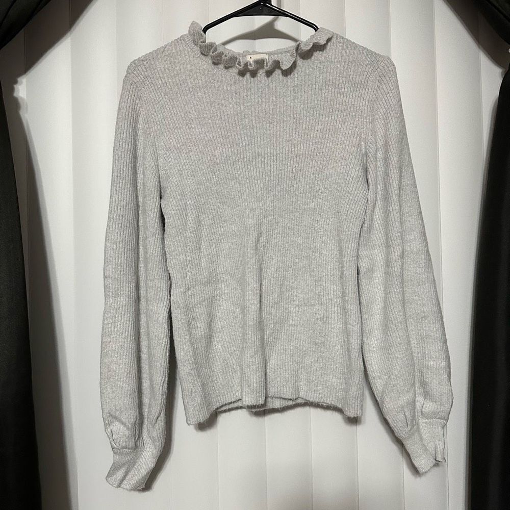 a new day gray long sleeve ribbed sweater